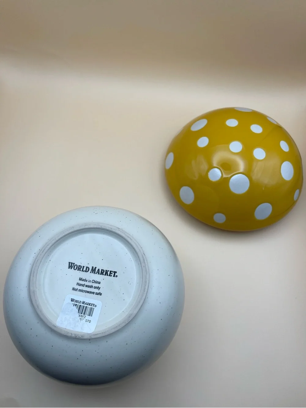 World Market Yellow Ceramic Mushroom Cookie Jar, NWT